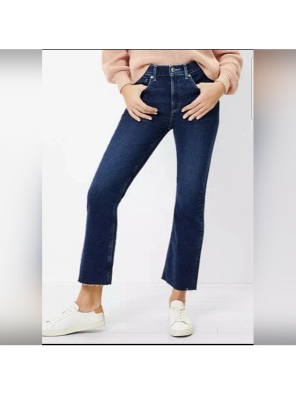 LOFT women’s slim pockets high waist flare crop jeans size 2/26